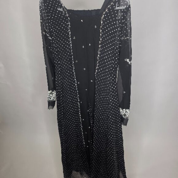 Long Dress Pakistani / Indian Suit (2 pcs) Black Long Dress - Picture 6 of 6